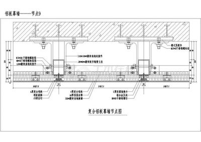 經典建筑工程鋁板幕墻設計cad節點圖