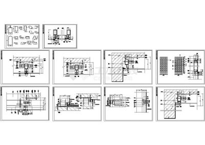 某建筑工程幕墻節點及型材節點構造cad詳圖